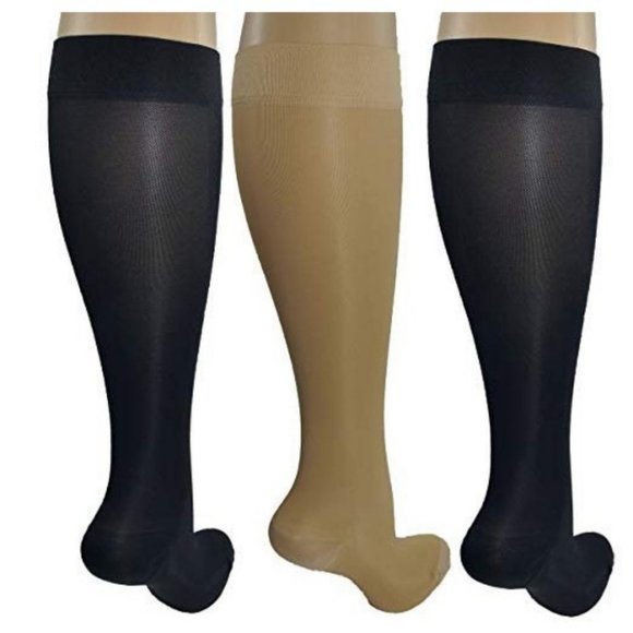 3 Sheer Pair Large/X-Large Ladies Compression Sock - Picture 2 of 7